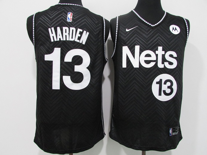 Men Brooklyn Nets #13 Harden Black 2021 Nike Playoff bonus NBA Jersey